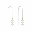 LILY & ROO STERLING SILVER CLUSTER PEARL DROP THREADER EARRINGS