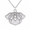 Cartergore Medium Silver Pug Pendant Necklace In Pendant