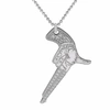 Cartergore Medium Silver Hand Gun Pendant Necklace In Pendant