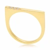 Neola Minerva Gold Stacking Ring With White Topaz In Stacking