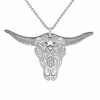 Cartergore Large Silver Texas Longhorn Pendant Necklace In Pendant