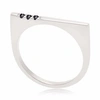 Neola Minerva Sterling Silver Stacking Ring With Onyx In Stacking