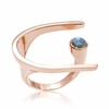 NEOLA LUNARIA ROSE GOLD COCKTAIL RING WITH LABRADORITE