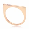 Neola Minerva Rose Gold Stacking Ring With White Topaz In Stacking