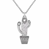 Cartergore Medium Silver Carrie The Cactus Pendant Necklace In Pendant