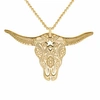 Cartergore Medium Gold Texas Longhorn Pendant Necklace In Pendant