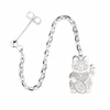 Cartergore Silver Lucky Cat Single Long Drop Earring In Drop