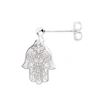 Cartergore Silver Hamsa Hand Single Short Drop Earring In Drop