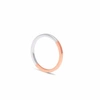 MYIA BONNER TWO-TONE RECYCLED 9K ROSE GOLD & SILVER SQUARE RING