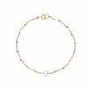 LILY & ROO GOLD SINGLE PEARL BRACELET ON SATELLITE CHAIN