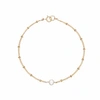 Lily & Roo Gold Single Pearl Bracelet On Satellite Chain In Pearl