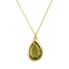 Latelita London Pisa Mini Teardrop Necklace Gold Peridot