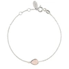 Latelita London Pisa Mini Teardrop Bracelet Silver Rose Quartz In Teardrop