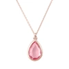 LATELITA LONDON PISA MINI TEARDROP NECKLACE ROSEGOLD PINK TOURMALINE