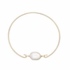 Lily & Roo Gold Large Single Pearl Bangle In Pearl