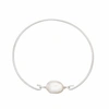Lily & Roo Sterling Silver Large Single Pearl Bangle In Pearl