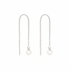 LILY & ROO STERLING SILVER SINGLE PEARL DROP THREADER EARRINGS