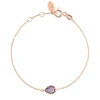 Latelita London Pisa Mini Teardrop Bracelet Rosegold Amethyst In Teardrop