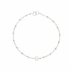 Lily & Roo Sterling Silver Single Pearl Bracelet On Satellite Chain In Pearl