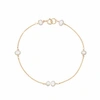 Lily & Roo Gold Six Pearl Bracelet In Pearl