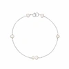 Lily & Roo Sterling Silver Six Pearl Bracelet In Pearl