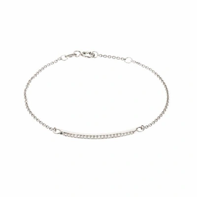 Lily & Roo Silver Diamond Style Bar Bracelet In Metallic