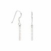 LILY & ROO Sterling Silver Diamond Style Bar Earrings