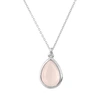 LATELITA LONDON PISA MINI TEARDROP NECKLACE SILVER ROSE QUARTZ