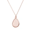 Latelita London Pisa Mini Teardrop Necklace Rosegold Rose Quartz In Teardrop