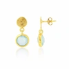 Auree Jewellery Salina Gold Vermeil & Aqua Onyx Gemstone Drop Earrings