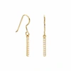 LILY & ROO Gold Diamond Style Bar Earrings