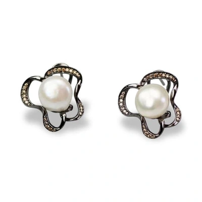 Bellus Domina Sterling Silver Pearl Earrings