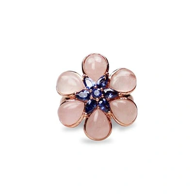 Bellus Domina Rose Quartz Flower Ring