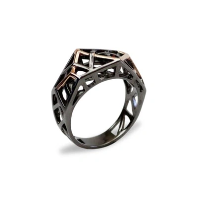 Bellus Domina Silver Rhodium Plated Crossover Ring
