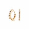 Lily & Roo Small Gold Diamond Style Huggie Hoop Earrings