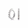 Lily & Roo Small Sterling Silver Diamond Huggie Hoop Earrings In Hoop