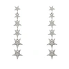 Latelita London Graduated Star Drop Earring Sterling Silver