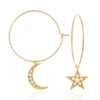 C.j.m Pearl Moon & Star Hoops