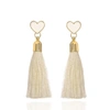C.j.m Heart White Tassel Earrings