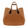 AEVHA LONDON Garnet Tote In Tan With Wooden Hardware
