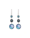 Ippolita Lollitini 3-stone Drop Earrings In Sterling Silver In Dark Blue