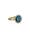 Ippolita 18k Gold Rock Candy Mini Lollipop Ring In London Blue Topaz & Diamond In London Bl Topaz