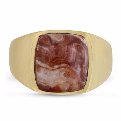 Lmj Red Lace Agate Iconic Stone Ring
