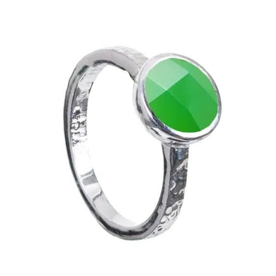 Neola Estella Sterling Silver Ring Chrysoprase