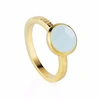 Neola Estella Gold Stacking Ring With Aqua Chalcedony In Stacking