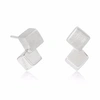 Neola Silver Cube Studs In Cube