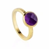 Neola Estella Gold Stacking Ring With Purple Amethyst In Stacking