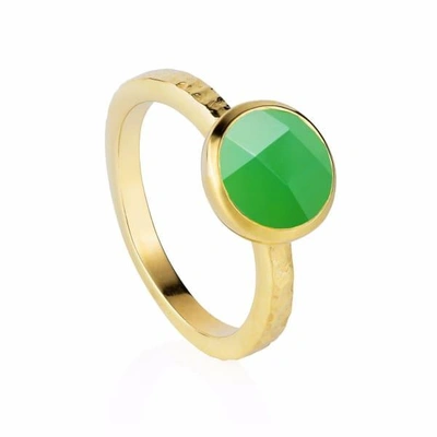 Neola Estella Gold Stacking Ring With Chrysoprase