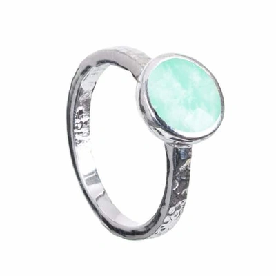 Neola Estella Sterling Silver Ring Aqua Chalcedony