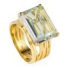 NEOLA PIETRA GOLD COCKTAIL RING WITH GREEN AMETHYST GEMSTONE